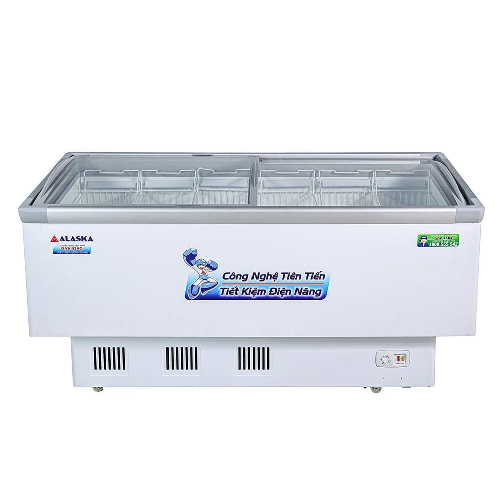 Tủ đông Alaska KN400 mặt kính cong