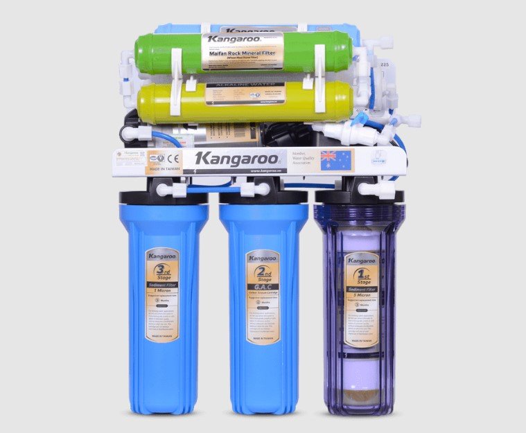 Máy lọc nước Kangaroo 8 lõi không vỏ tủ KG108A (dòng A - bơm hút sâu)